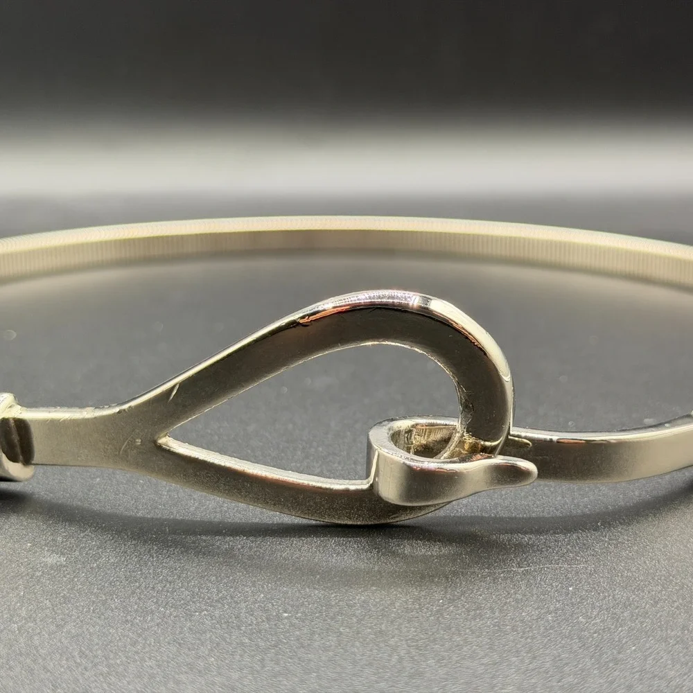 Silver Tone Flexible Snake Chain Necklace Hook Clasp Modern Minimalist Gift